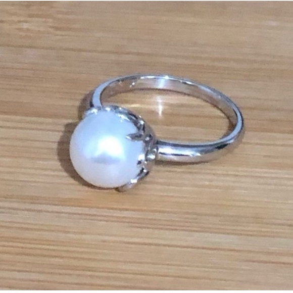 Estate Cultured Pearl Ring Marked 925 China Cannot Make Out Maker's Mark - Picture 4 of 7